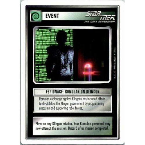Trading Card Star Trek The Next Generation Espionage: Romulan On Klingon