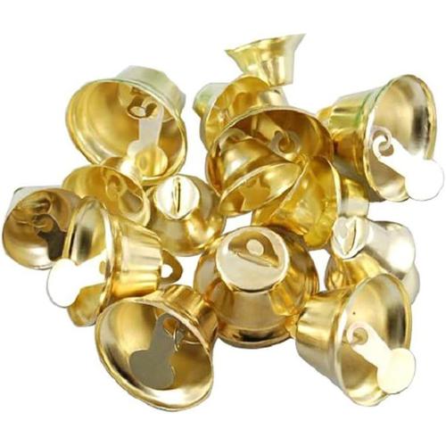 50 Pièces d'or Petite Cloche Grelots Clochettes Jingle Bells pour Noël Décorations Bricolage 2cm