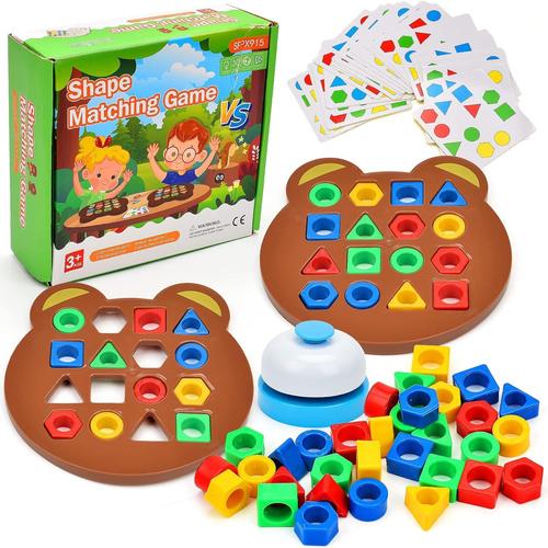 Jeu D'association De Formes, Jouet Éducatif Sensoriel De Couleur, Jeu De Formes Géométriques, Formes Apprentissage Précoce Éducation, Jouets Montessori Pour Enfant Interaction Parent-Enfant