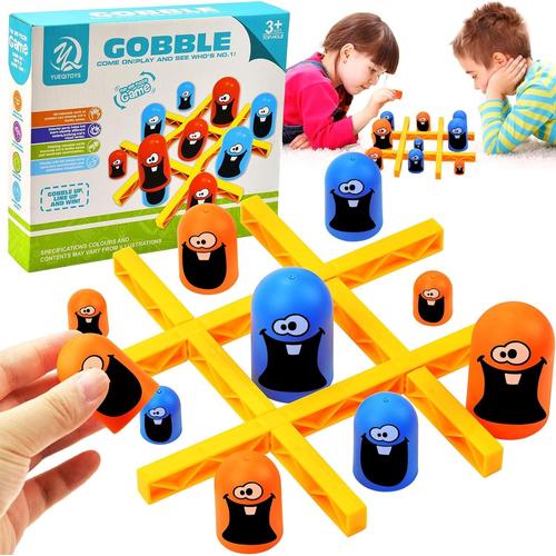 Tic Tac Toe Big Eat Small Game, 2 Players Blue Orange Jeu De Société Gobblet Gobblers, Parent Enfant Interactive Family Game Jeux De Plateau Classique, Léducation Précoce Jeu Pour Familiaux