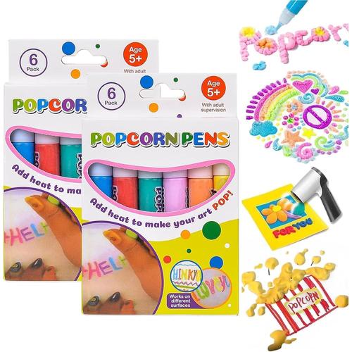 Diy Bubble Popcorn Drawing Pens, Magic Puffy Pens, Magic Popcorn Pen 3d Pens For Kids, Stylo À Peinture Magique Pour Cartes De Voeux, Cartes D'anniversaire, Enfants, Noël (A)