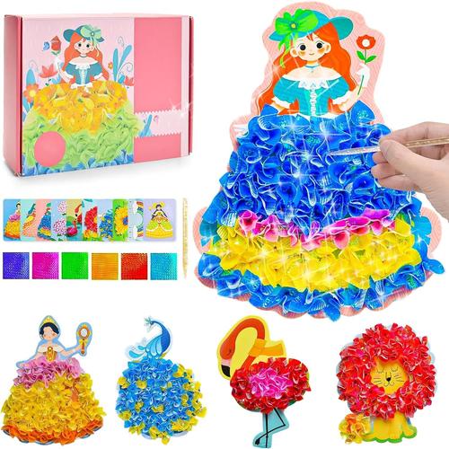 Jouets de Bricolage Art de Poke, Rêve Infini d'enfance Peint à la Main, Bricolage Dessin Animé Habillage, Enfants Fun Dessin Jouet, Cent Change Dress Jouets éducatifs (Princesse)