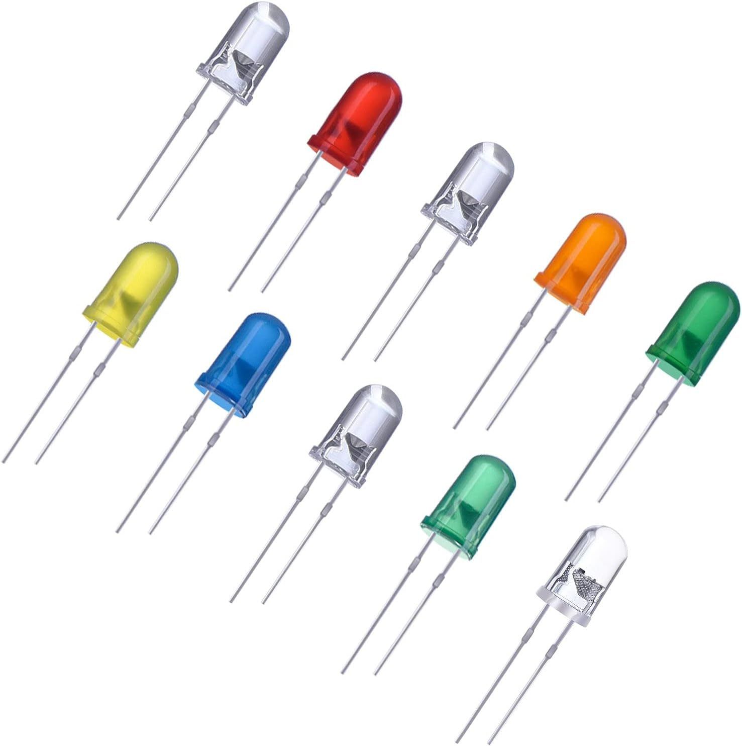 100 Pièces Diodes Électroluminescentes Diode Led 10 Couleurs 5 mm