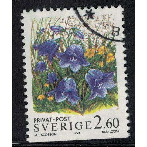 Suède 1993 Oblitéré Used Plante Fleurs Harebells Campanule À Feuilles Rondes Su