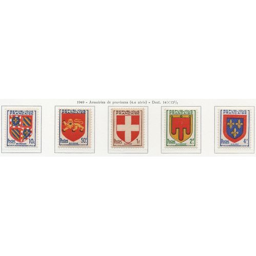 Yvert France N°834 À 838. Armoiries De Province (4e Série). Neuf Sc** (Mnh)