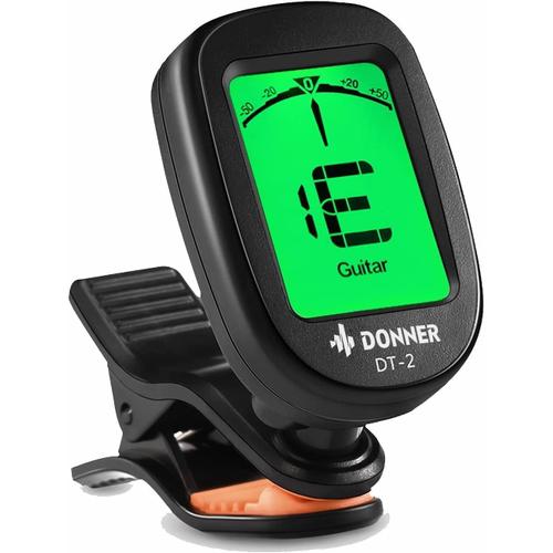 Noir Noir Accordeur De Guitare Chromatique À Pince Tuner Portable Pour Guitare, Basse, Violon, Ukulélé Et Banjo, Avec Ecran Lcd 360°