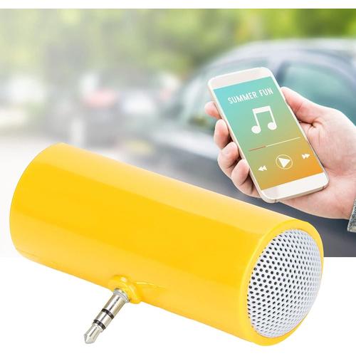 Mini Haut-Parleur Portable sans Fil avec qualité Sonore Claire, Petite Taille et Poids Léger pour Smartphones, Tablettes, Ordinateurs Portables, PC, MP3 et MP4. (Jaune)