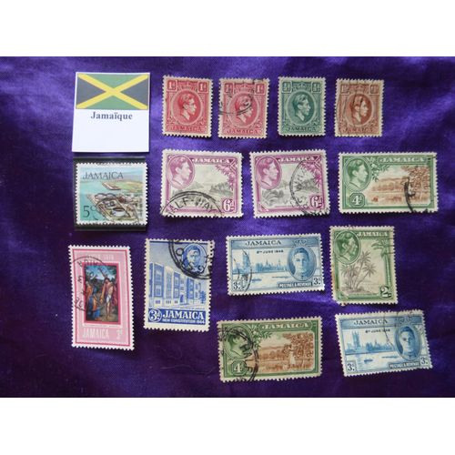 Timbres Jamaïque - 14 Timbres De 1938, 1944 Etc
