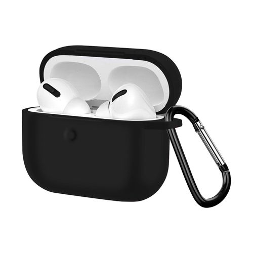 Coque AirPods Pro Souple Anti-traces Anti-rayures avec Mousqueton noir