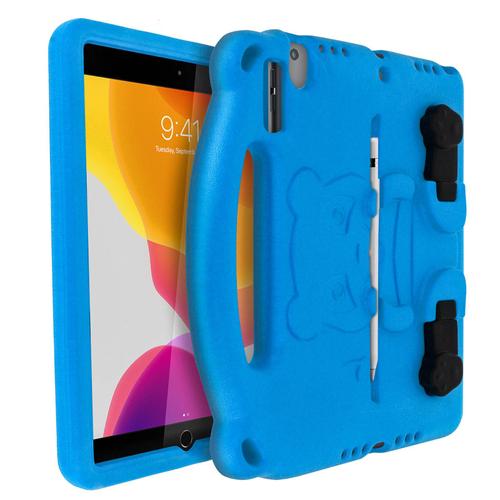 Coque Ipad 2021, 2020 Et 2019 10.2 Enfant Panda Mousse Eva Support Vidéo Bleu