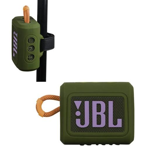 Hermitshell Silicone Sleeve is Suitable for JBL GO 3 Waterproof Portable Speaker (Vert armée) (couvercle en silicone uniquement)