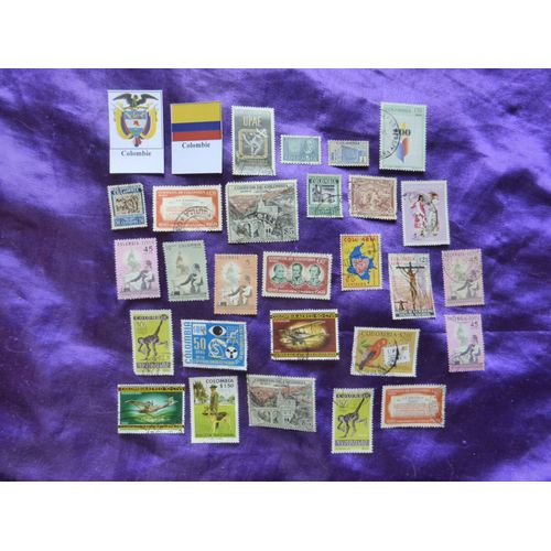 Timbres Colombie - 26 Timbres Anciens De 1937, 1947, 1960, 1962, 1965, 1973,