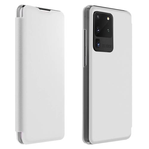 Housse Samsung Galaxy S20 Ultra Étui Portefeuille Clapet Porte-Carte Blanc Écru