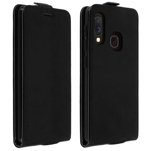 Étui Samsung Galaxy A20e Effet Lisse Clapet Vertical Porte-Carte Noir