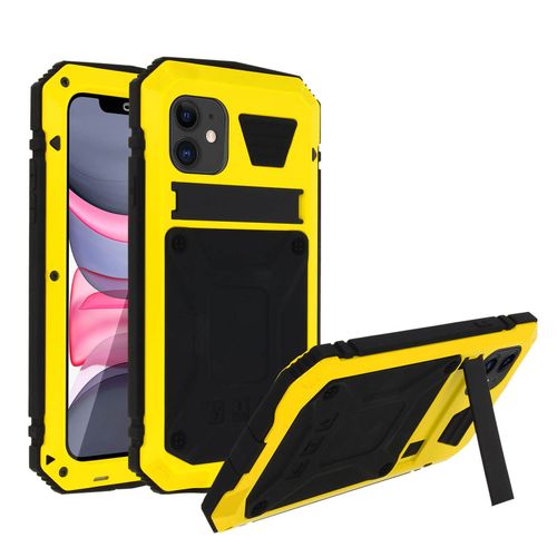 Coque Iphone 11 Aluminium Silicone Support Vidéo Tank Series Jaune
