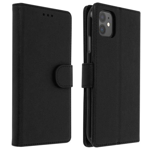Étui Apple Iphone 11 Housse Intégrale Porte-Cartes Fonction Support Noir