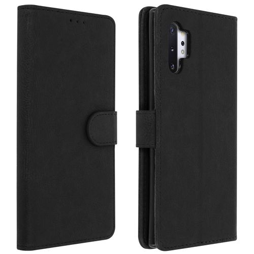 Étui Galaxy Note 10 Plus Housse Intégrale Porte-Cartes Fonction Support Noir