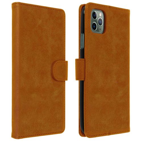 Étui Pour Apple Iphone 11 Pro Max Clapet Portefeuille Support Vidéo Marron