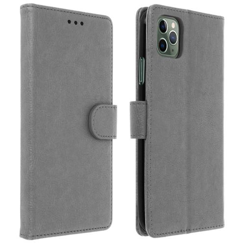 Étui Apple Iphone 11 Pro Max Housse Intégrale Porte-Carte Fonction Support Gris