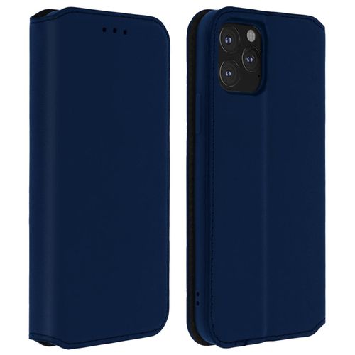 Étui Pour Iphone 11 Pro Max Porte-Carte Support Clapet Magnétique Bleu Nuit