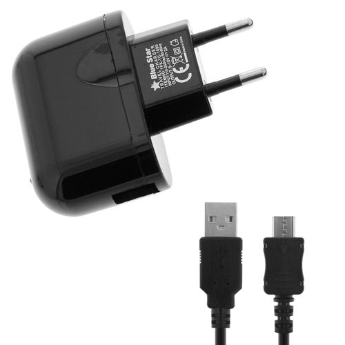 Chargeur Secteur Usb 2a Smartphone Tablettes + Câble Micro-Usb Noir Bluestar