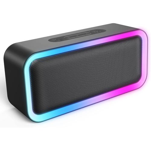 Enceinte Bluetooth Portable Douche, Haut Parleur Bluetooth sans Fil 10W avec Stéréo HD, Etanche IPX5, 18 Heures de Lecture, Micro, Carte TF, Mini Enceinte pour Exterieur Jardin Fête