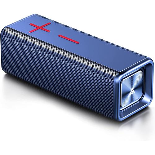 Enceinte Bluetooth 5.0 sans Fil Portable Hi-FI Stéréo Bass Etanche Eau Poussière Autonomie 20h pour Sorties Fitness Voitures Connectable TV PC Téléphone Tablette (Bleu)