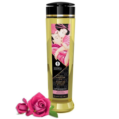 Huile De Massage Aphrodisia Saveur Rose - 240 Ml Shunga Erotic Art 