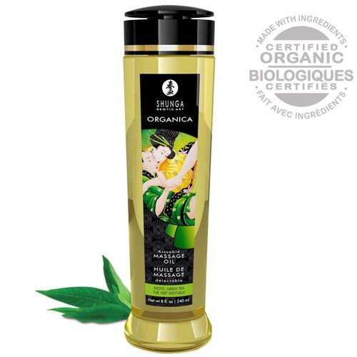 Huile De Massage Biologique Saveur The Vert - 240 Ml Shunga Erotic Art 