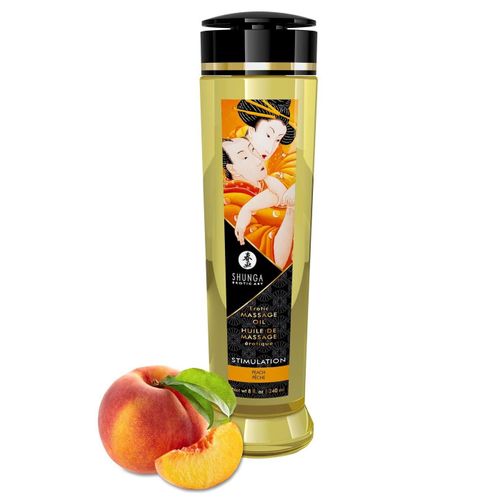 Huile De Massage Stimulation Saveur Peche - 240 Ml Shunga Erotic Art 