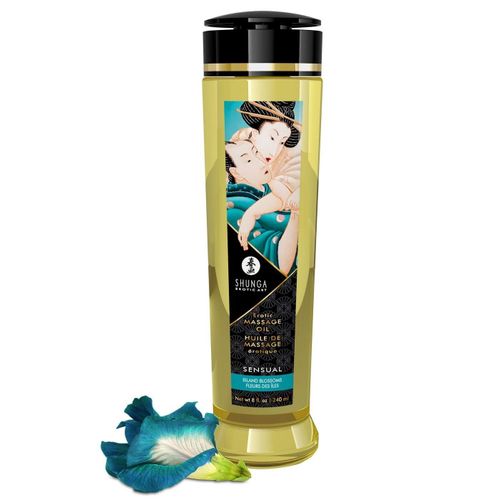 Huile De Massage Sensual Saveur Fleurs Des Iles - 240 Ml Shunga Erotic Art 