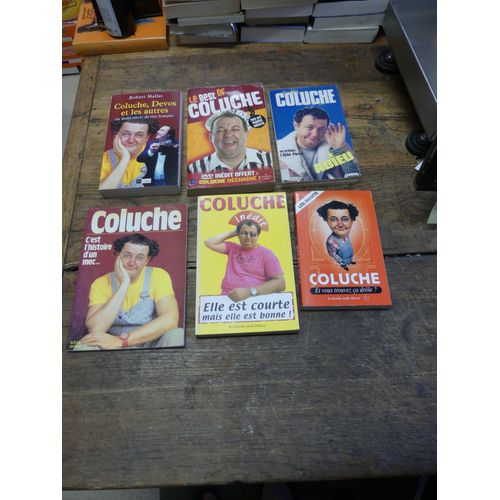 Lot De 6 Livres De Et Sur Coluche : C'est L'histoire D'un Mec - Adieu - Le Best Of De Coluche
