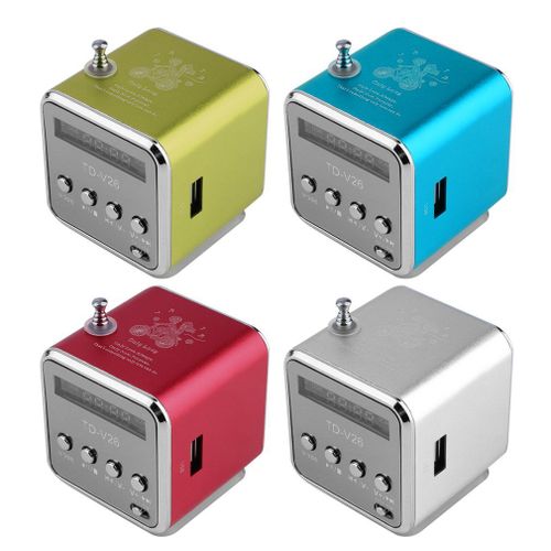 Enceinte Portable en alliage d'aluminium, Micro USB, Super basses, enceinte récepteur de Radio FM MP3/4