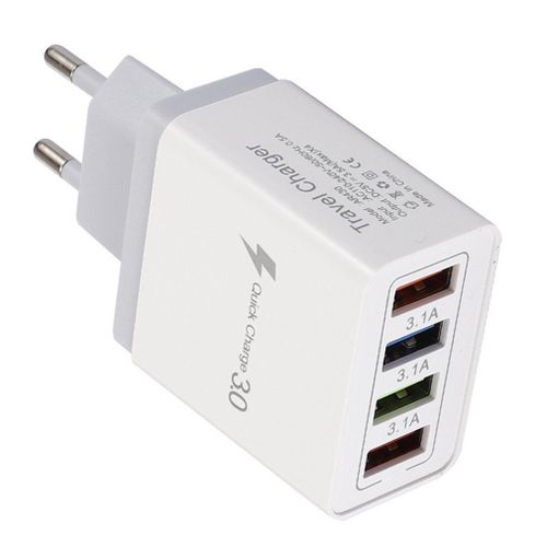 Chargeur Usb À 4 Ports Colorés De Voyage, Tête De Charge À Induction, Charge Rapide Pour Téléphone Portable, Adaptateur De Téléphone