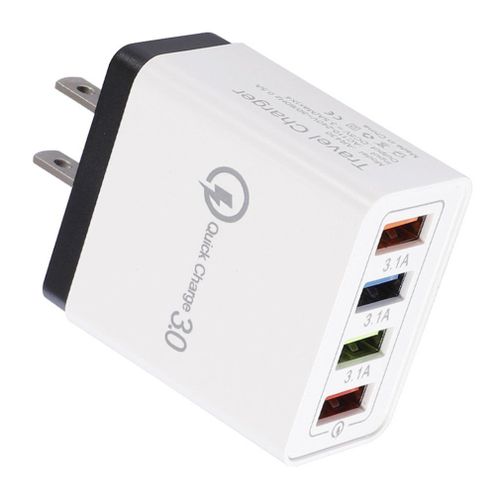 Chargeur De Voyage À 4 Ports Usb Colorés, Tête De Charge À Induction, Adaptateur De Téléphone Portable