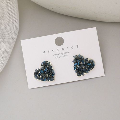 Boucles D'oreilles Tendance En Cristal Bleu Dégradé Pour Femmes, Bijoux Doux Et Élégants, Cadeau, 2020