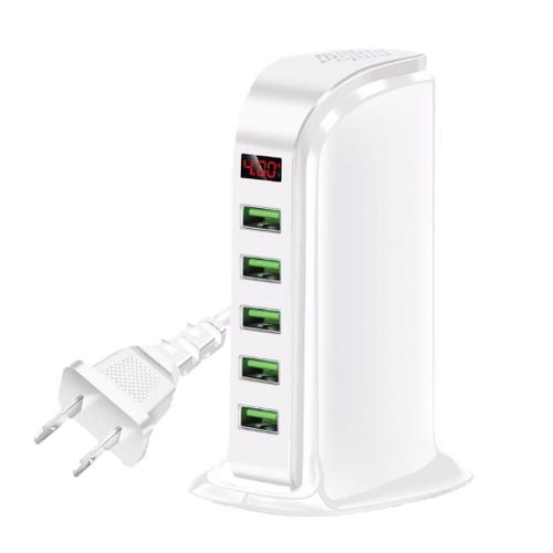 Chargeur Usb 5v 4a, Affichage Numérique, 5 Ports, Tête De Charge Pour Bureau Apple, Affichage Numérique Pratique