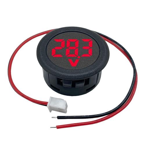 Testeur De Tension De Voiture, 4-100v Dc, Affichage Numérique Led, Mini Voltmètre Rond, Panneau De Détection À Deux Fils