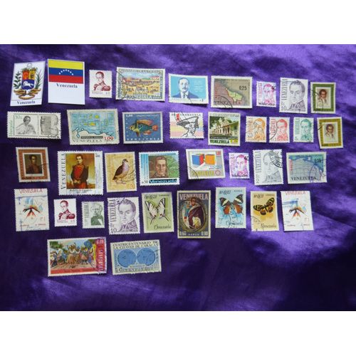 Timbres Vénézuela - 34 Timbres Anciens. Années 1960 À 1980