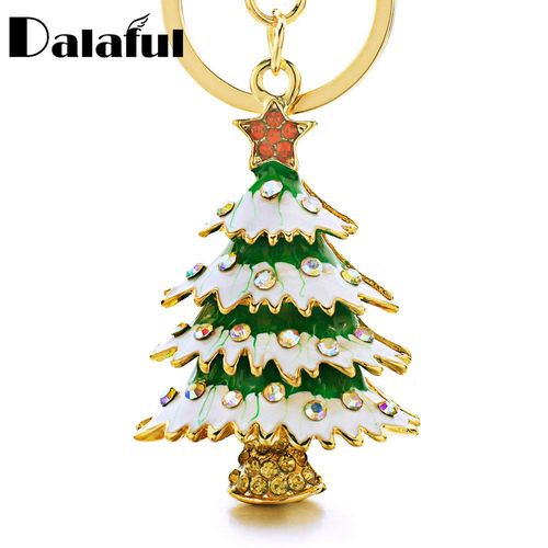 Porte Clés En Cristal Étoile Rouge, Magnifique, Exquis, Émail, Arbre De Noël, Sac À Main, Pendentif Pour Porte Clés De Voiture K319