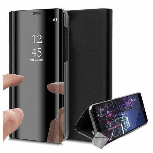Housse Etui Coque Portefeuille Clear View Pour Xiaomi Redmi Note 9s + Film Ecran - Noir