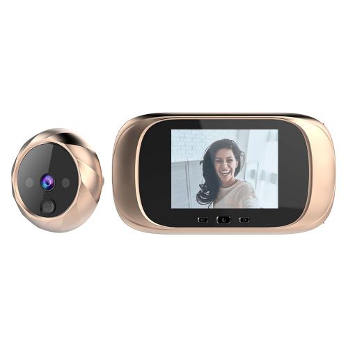 Sonnette numérique avec écran couleur LCD de 2.8 pouces, 90 degrés, Vision nocturne à infrarouge, caméra électronique