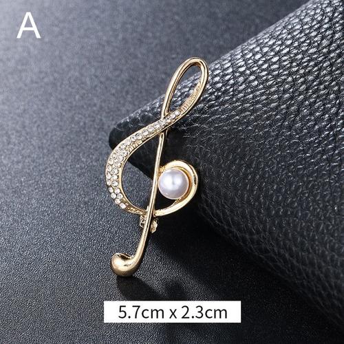 Broche En Métal Pour Femmes, Note Musicale Coréenne, Strass, Écharpe, Boucle, Badge, Revers, Bijoux De Luxe, Accessoires