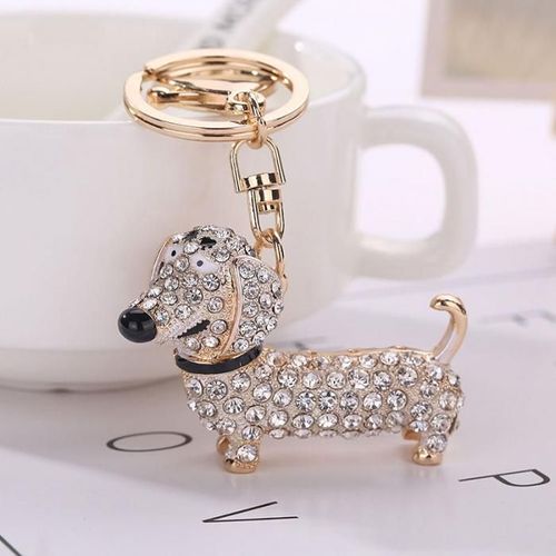 Porte Clés Chien Teckel En Cristal Strass, Mignon, Pendentif, Bijoux, Cadeau Pour Femmes Et Filles, Breloque Pour Sac