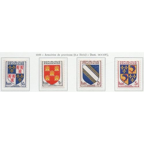 Yvert France N° 951 À 954 Et N° 956-957. Armoiries De Province (Série 6). Neuf Sc** (Mnh)
