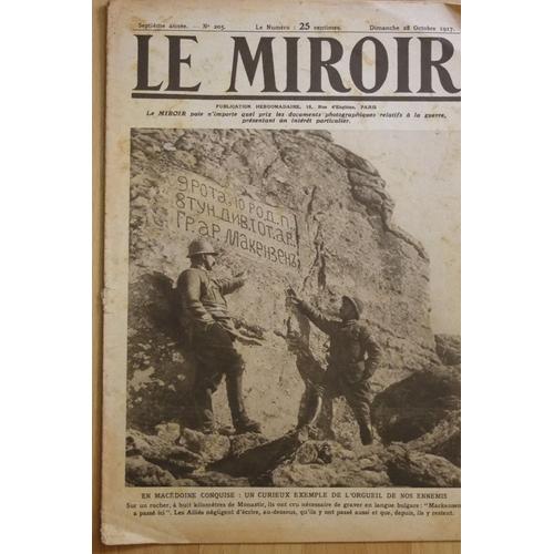 Journal Le Miroir N°205 Dimanche 28 Octobre 1917