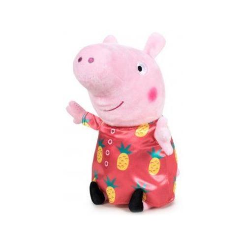 Peluche la cousine de Peppa pig tenue coeur 31 cm doudou cochon