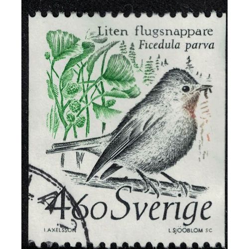 Suède 1989 Oblitéré Used Bird Oiseau Ficedula Parva Gobemouche Nain Su