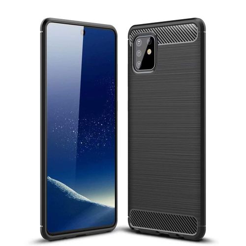 Coque Brossée Noire Samsung Galaxy Note 10 Lite Carbon Fiber Antichoc - Accessoires Pochette Case Nouveau Galaxy Note 10 Lite