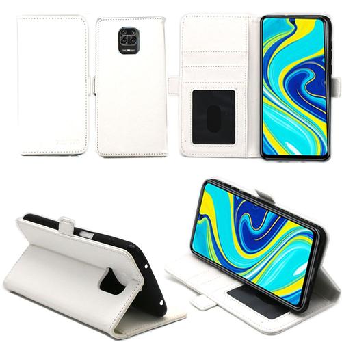 Xiaomi Redmi Note 9s Etui Protection Portefeuille Blanc À Rabat Avec Porte Cartes - Housse Redmi Note 9s Folio Blanche Coque Silicone Antichoc Smartphone - Accessoires Pochette Case